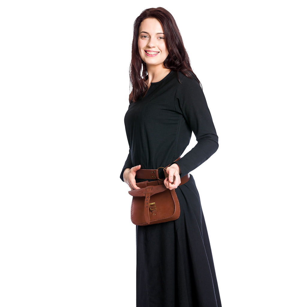 Produktbild Mittelalter Gürteltasche mit Prägung braun