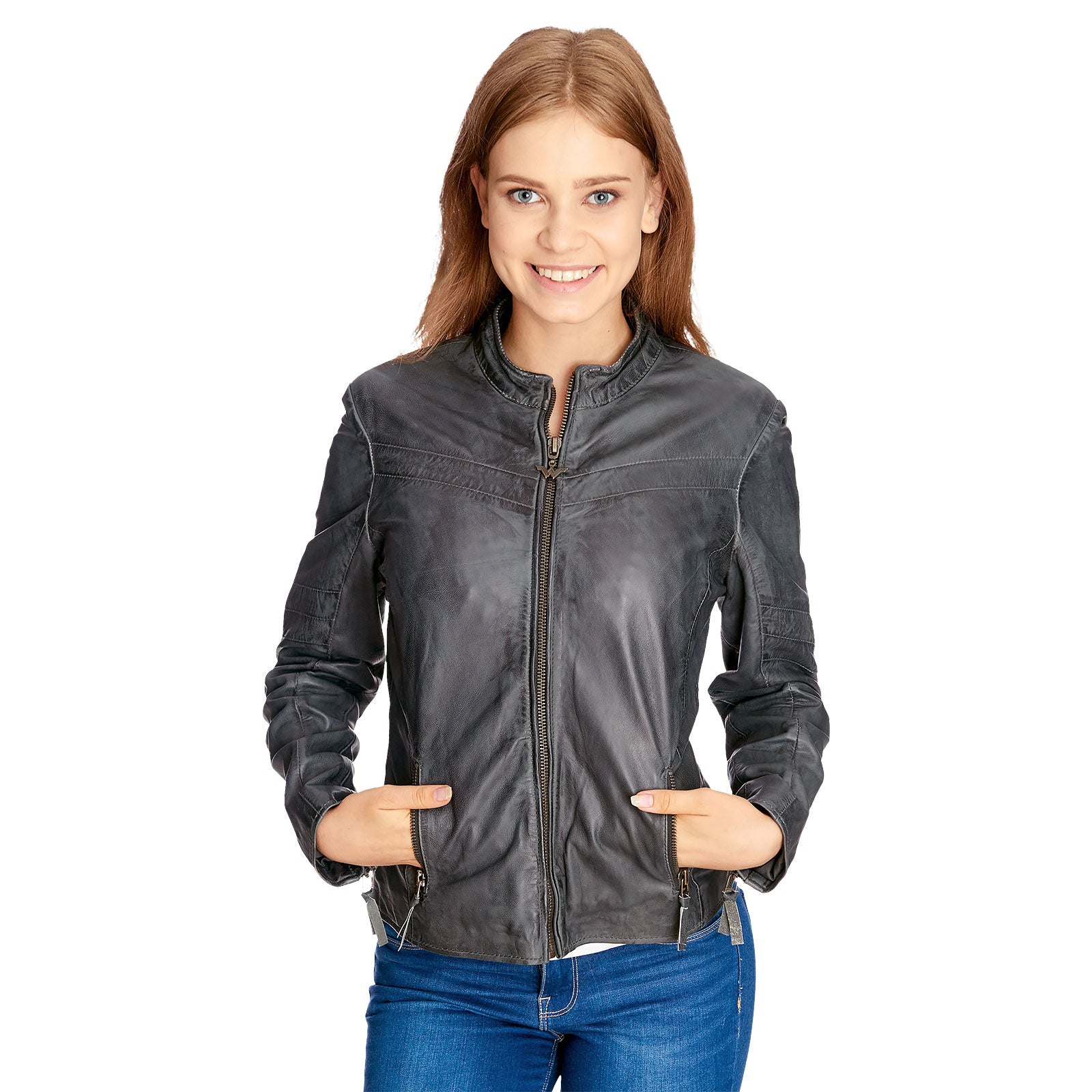 Produktbild Wonder Woman - Logo Lederjacke grau