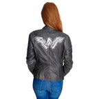 Produktbild Wonder Woman - Logo Lederjacke grau