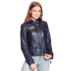 Produktbild Wonder Woman - Logo Lederjacke mit Kapuze blau