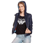 Produktbild Wonder Woman - Logo Lederjacke mit Kapuze blau