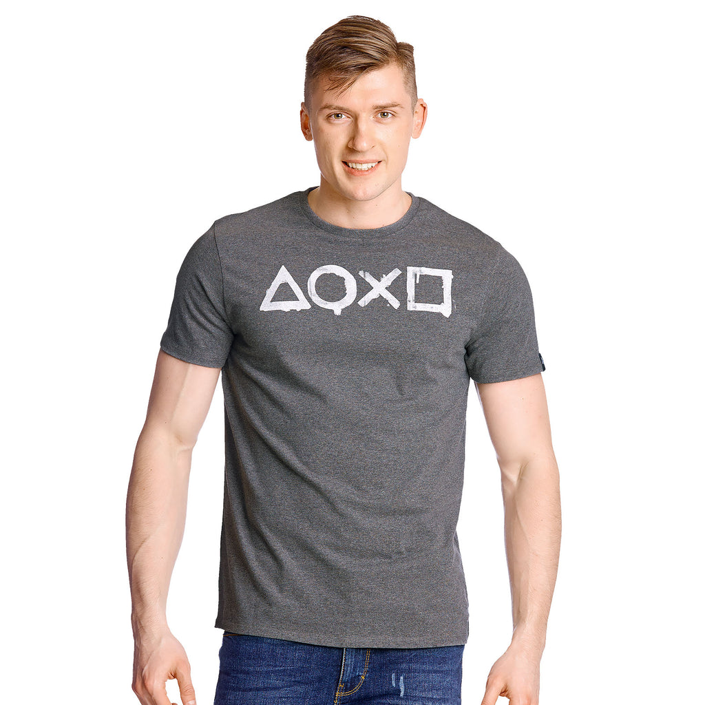 Produktbild PlayStation - Buttons T-Shirt grau