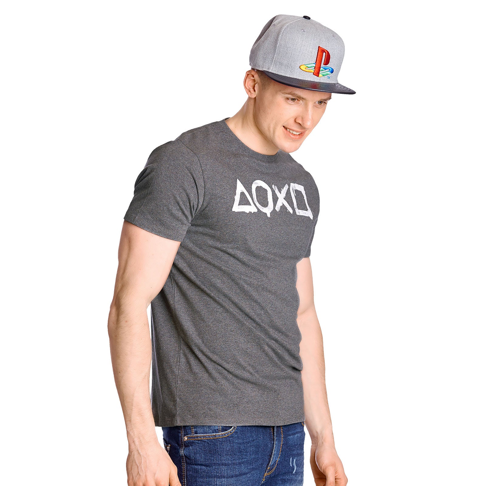 Produktbild PlayStation - Buttons T-Shirt grau