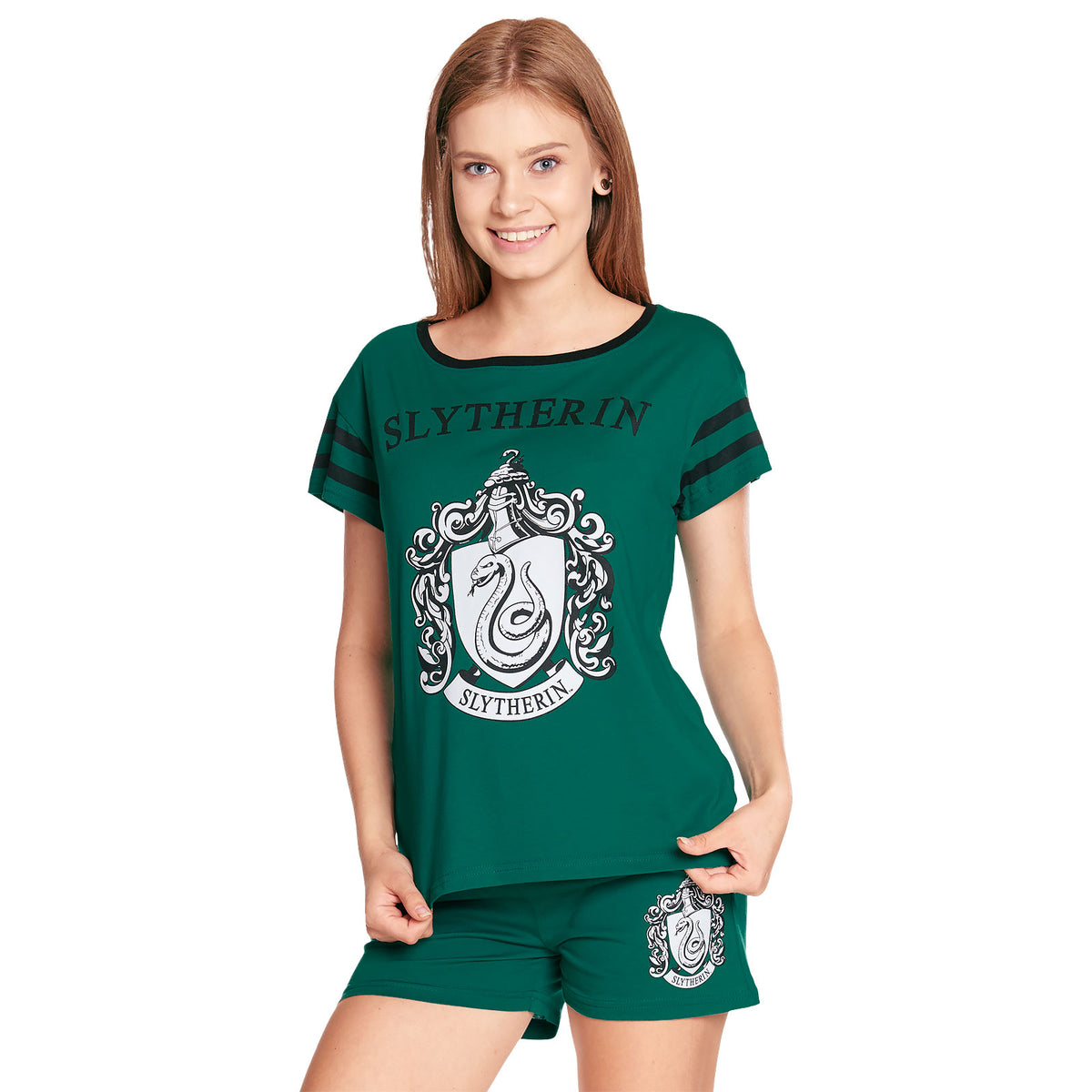 Produktbild Harry Potter - Slytherin Wappen Pyjama kurz Damen