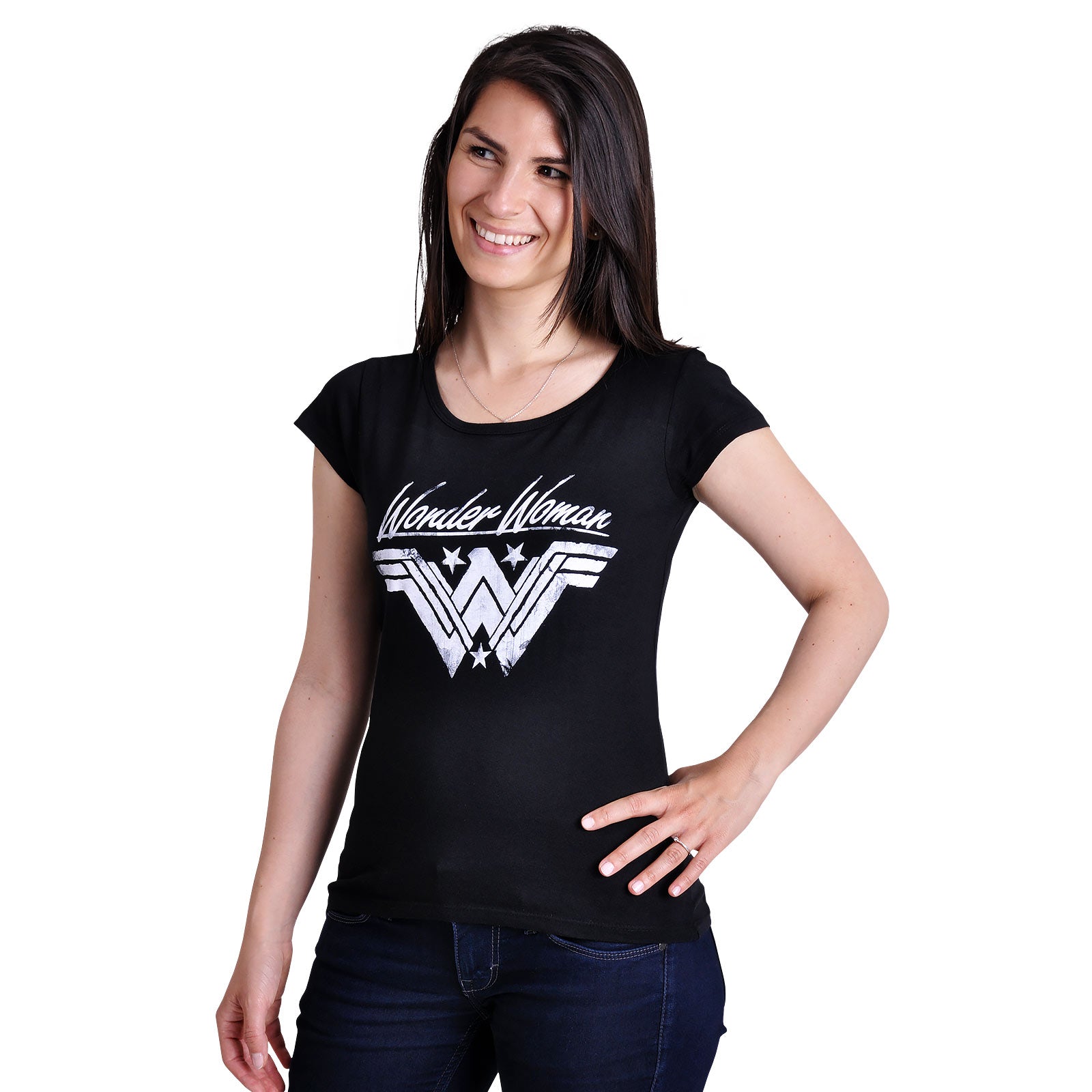 Produktbild Wonder Woman - Logo Damen T-Shirt schwarz