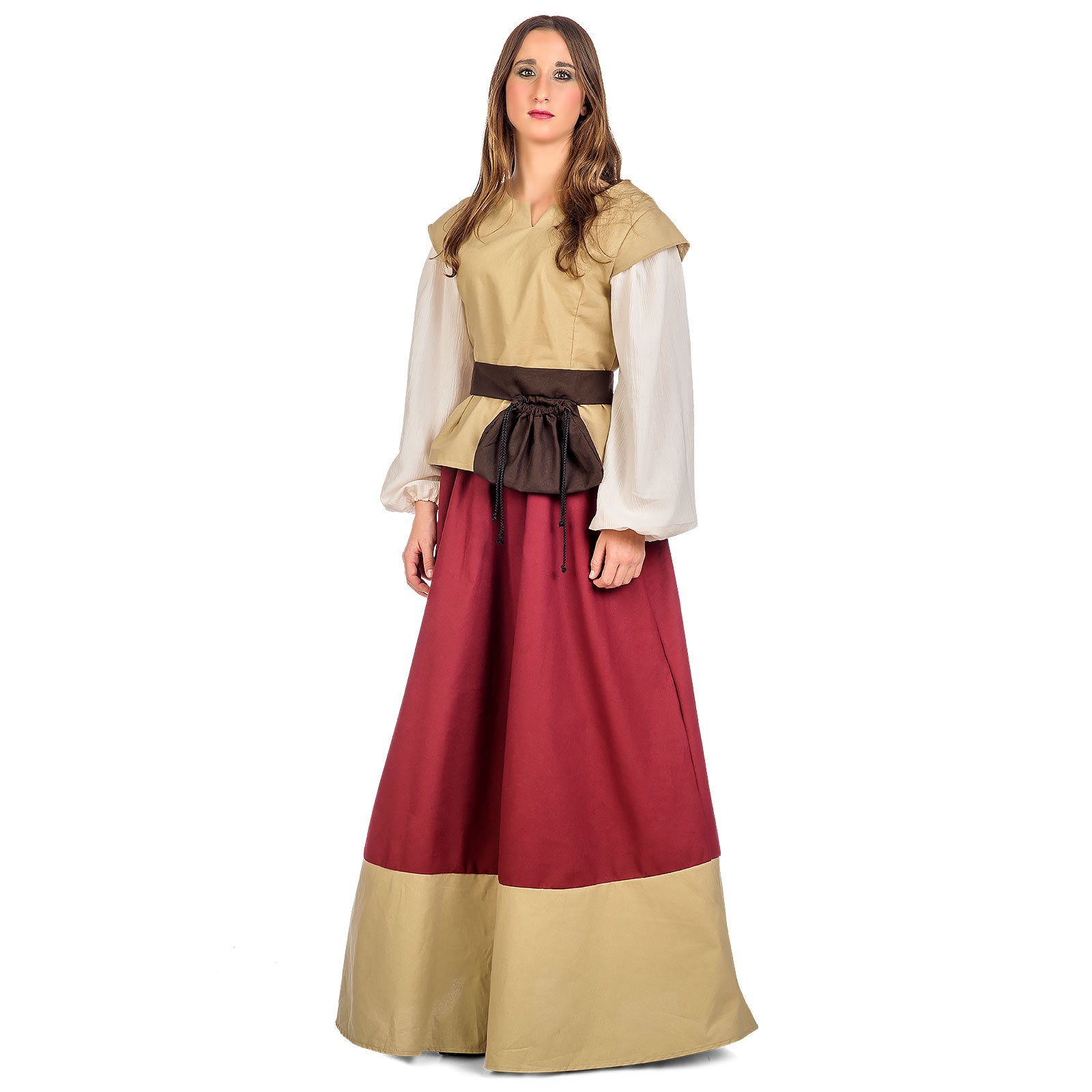 Produktbild Mittelalter Damen Kostüm Juana beige-rot