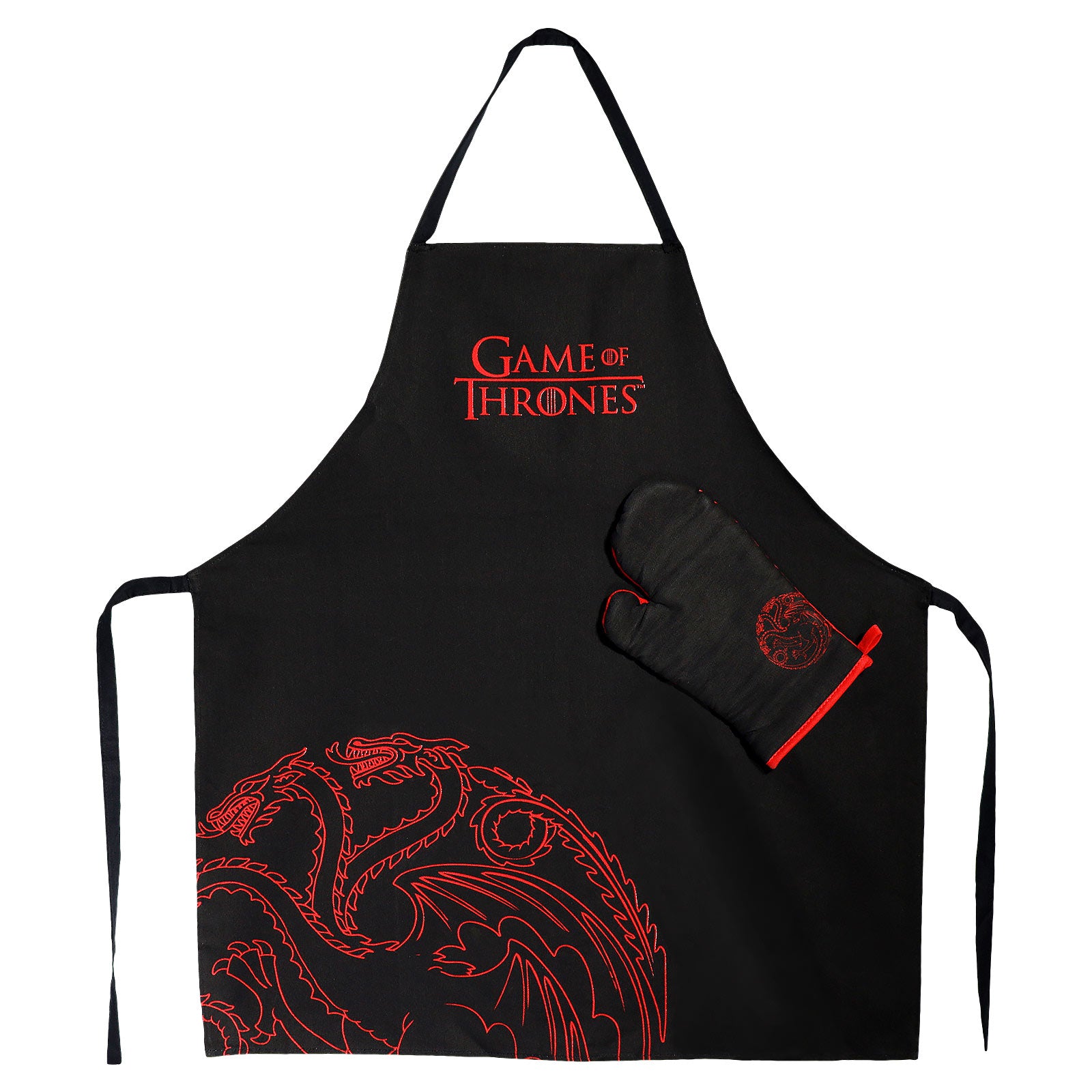 Produktbild Game of Thrones - Targaryen Schürze mit Ofenhandschuh