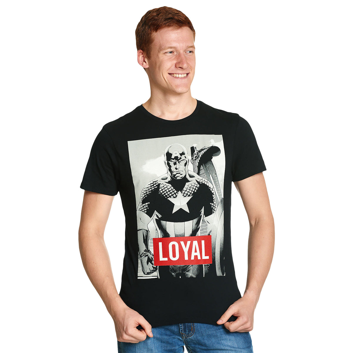 Produktbild Avengers - Captain America Loyal T-Shirt schwarz