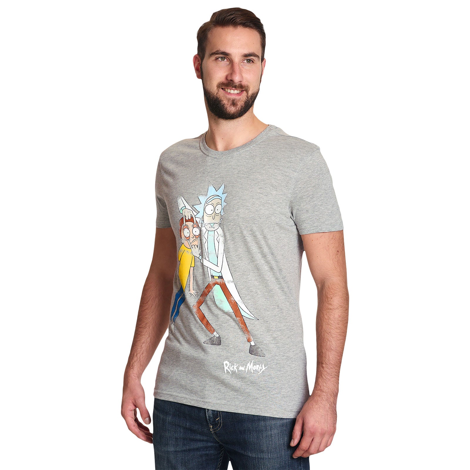 Produktbild Rick and Morty - Morty Eye Edit Distressed T-Shirt grau