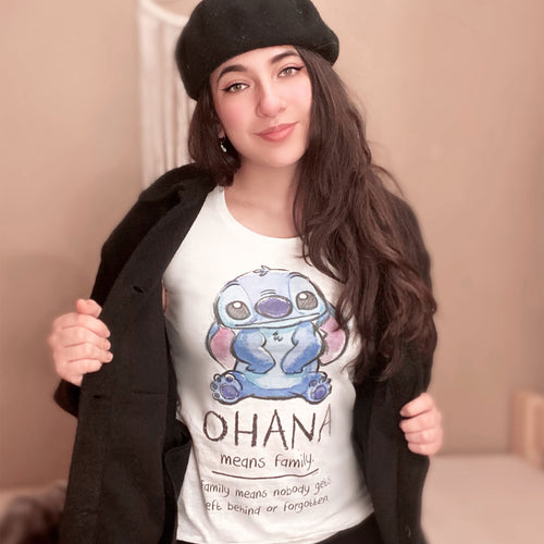 Produktbild Lilo & Stitch - Ohana Means Family T-Shirt Damen weiß