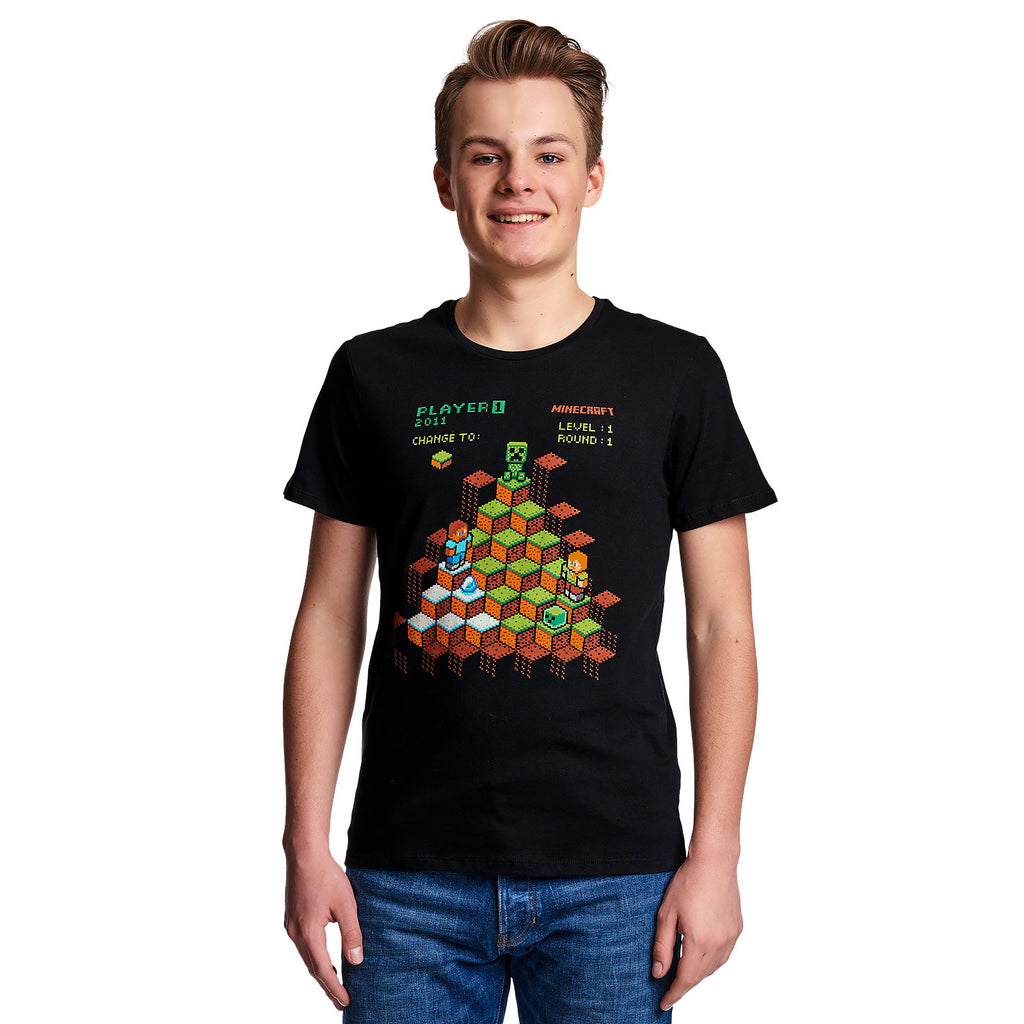 Produktbild Minecraft - Miner Mountain Retro T-Shirt schwarz