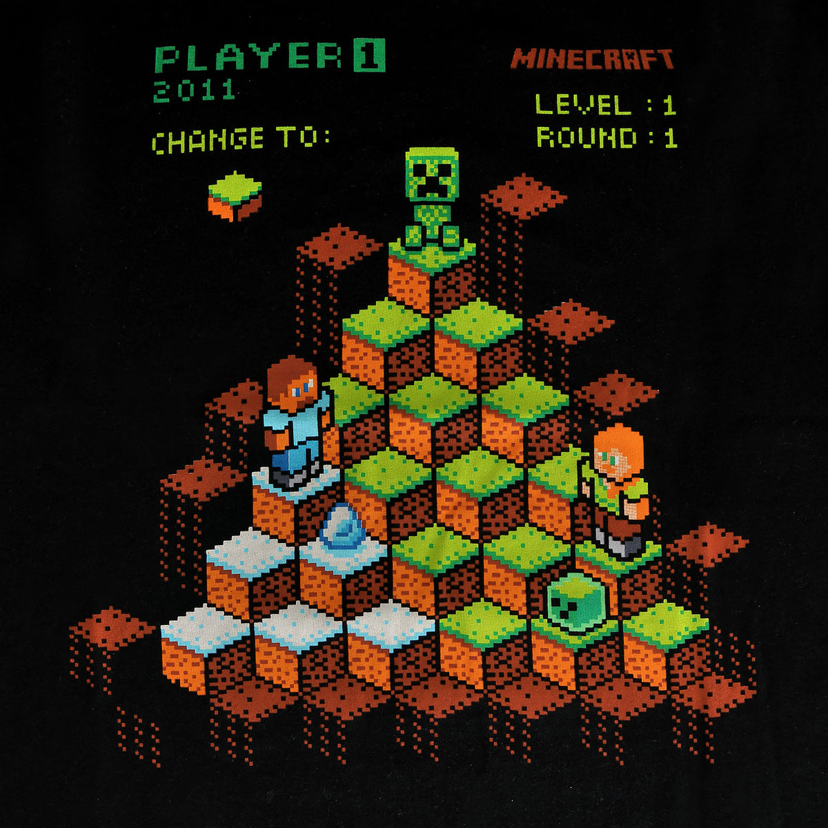 Produktbild Minecraft - Miner Mountain Retro T-Shirt schwarz