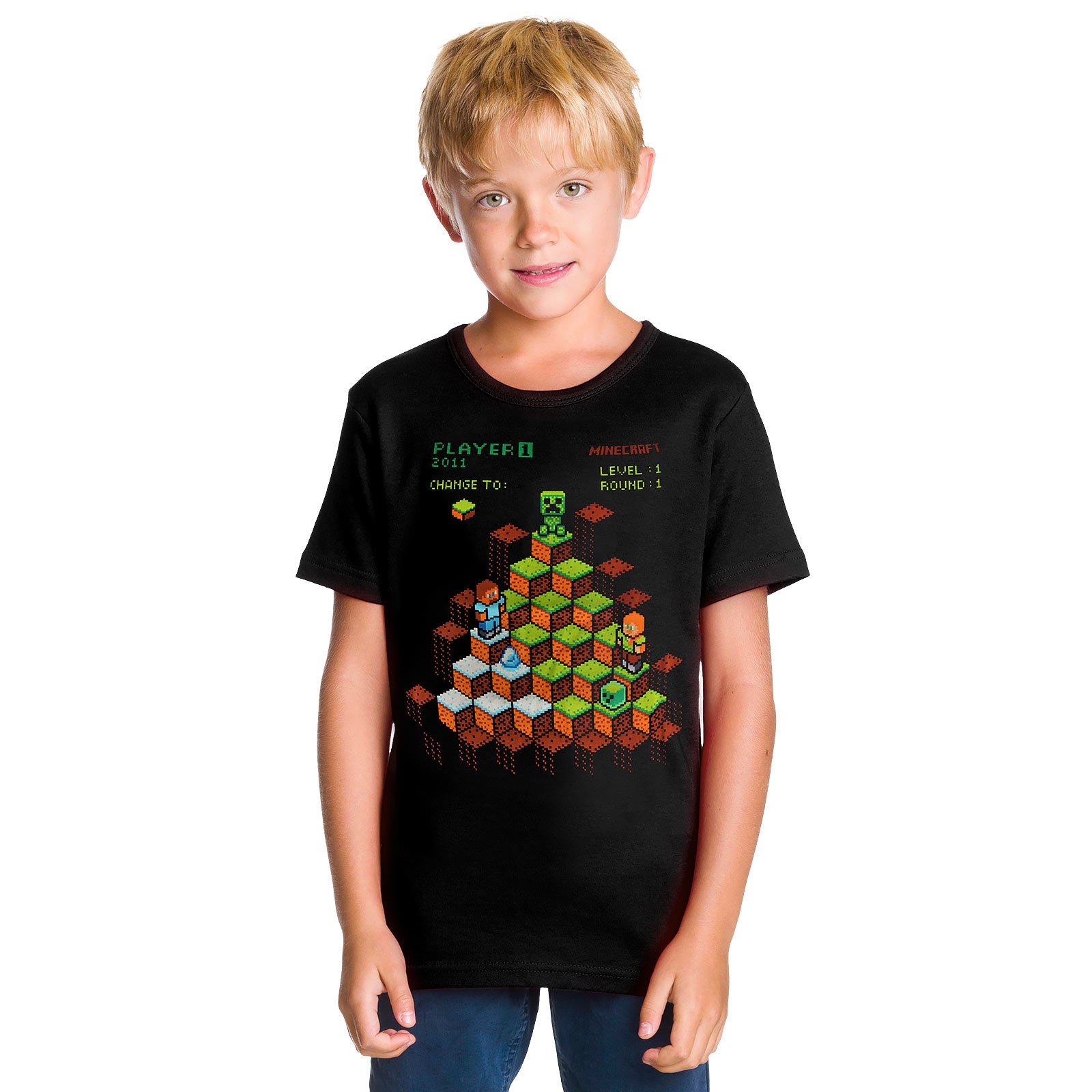 Produktbild Minecraft - Miner Mountain Retro T-Shirt Kinder schwarz