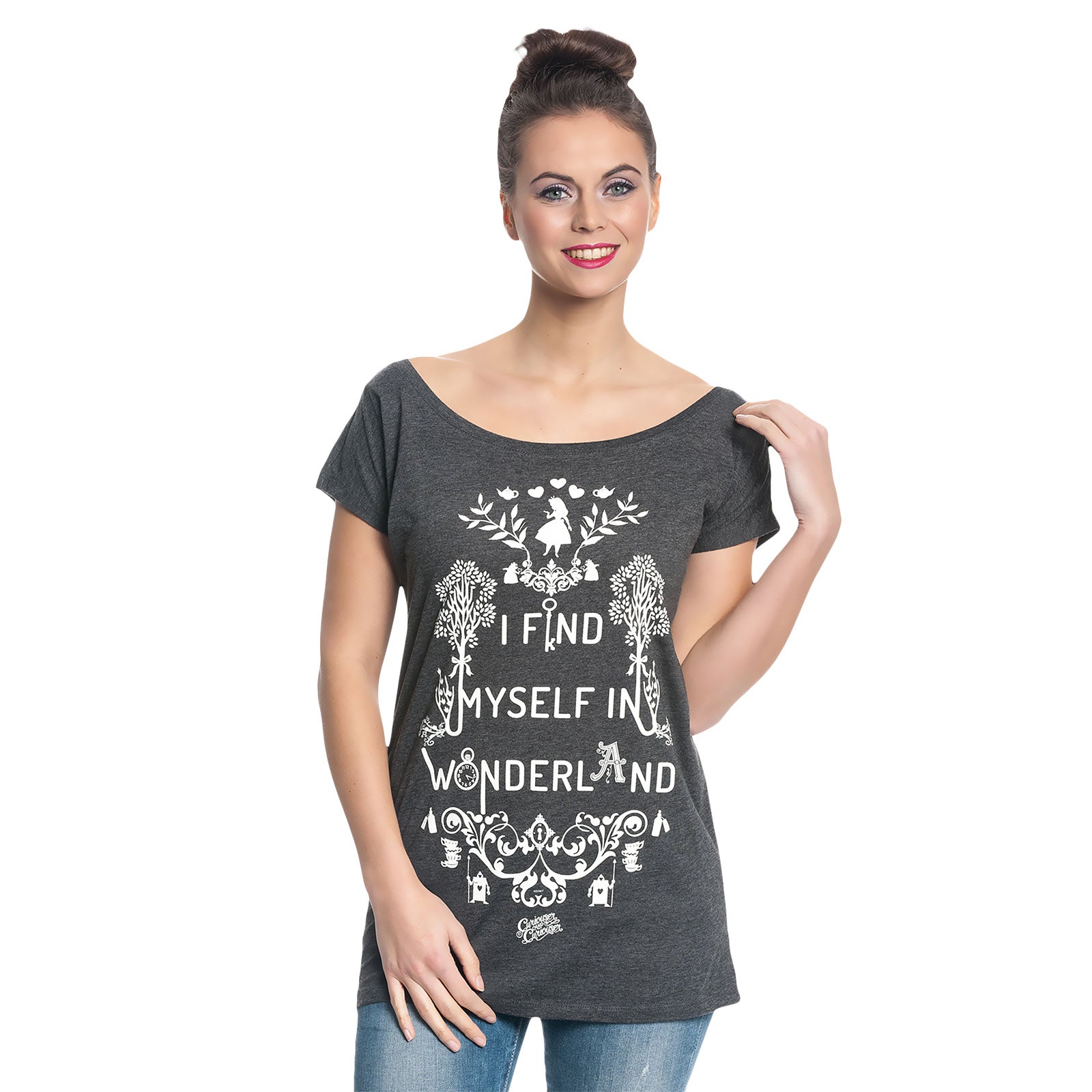 Produktbild Alice im Wunderland - Wonderland T-Shirt Damen Loose Fit grau