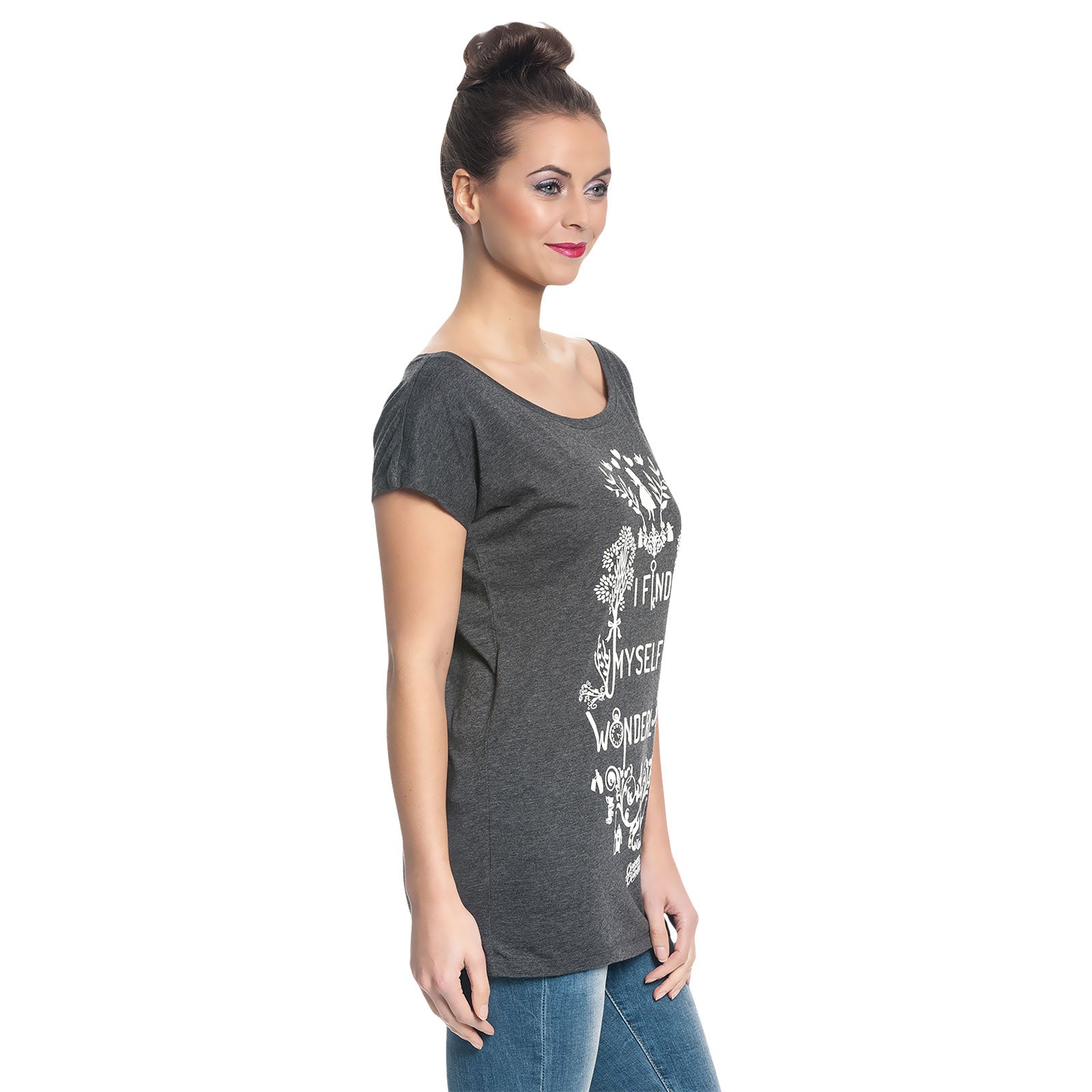 Produktbild Alice im Wunderland - Wonderland T-Shirt Damen Loose Fit grau