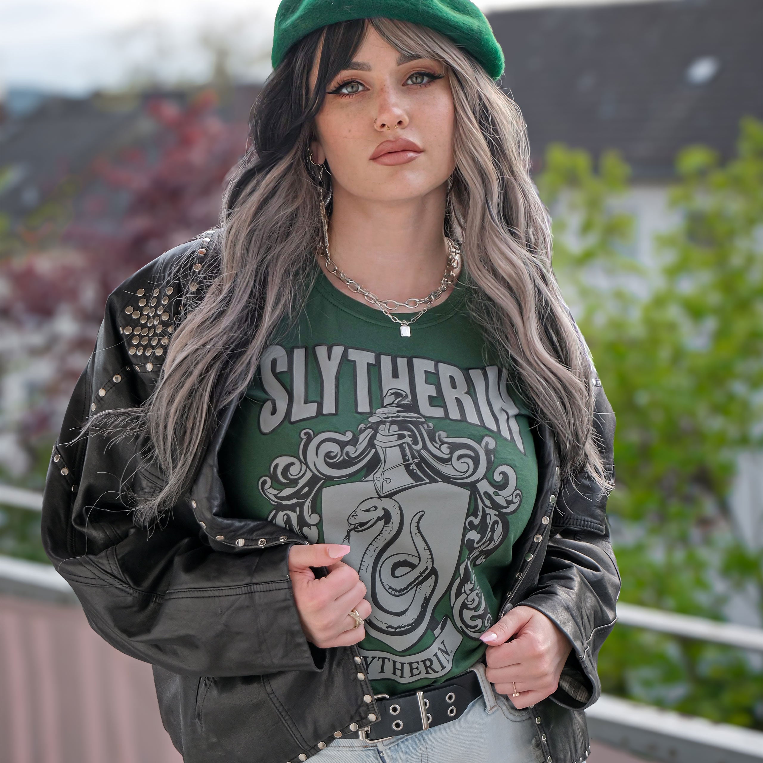 Produktbild Harry Potter - Slytherin Wappen T-Shirt Damen grün