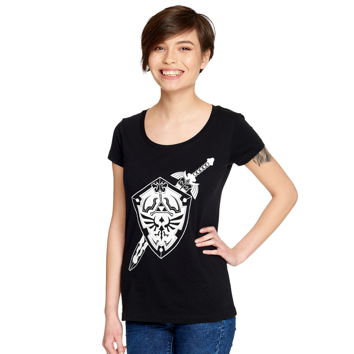 Produktbild Zelda - Sword and Shield T-Shirt Damen schwarz