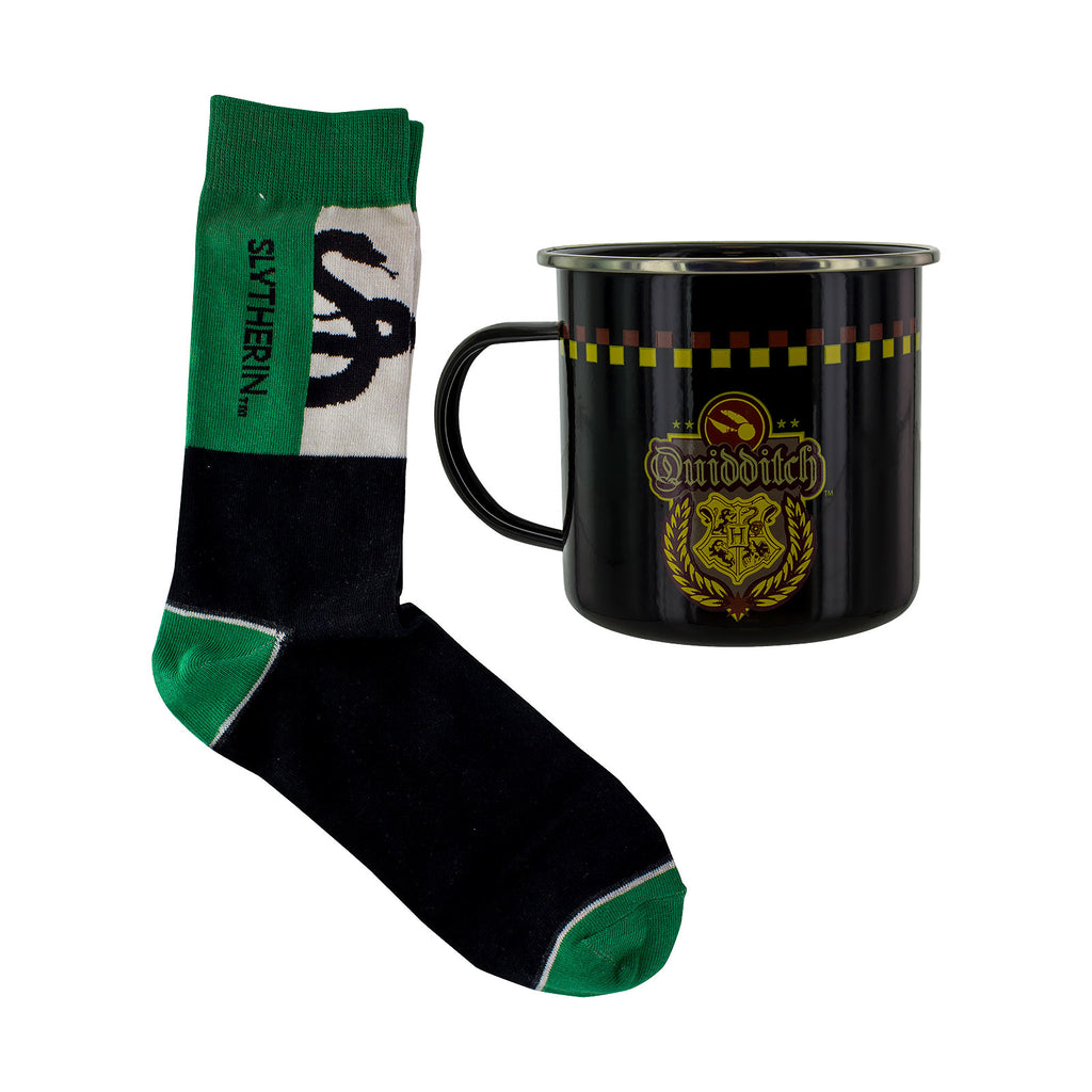 Produktbild Harry Potter - Slytherin Quidditch Socken und Emaille Tasse