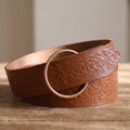 Product image Medieval ring belt with Celtic embossing brown