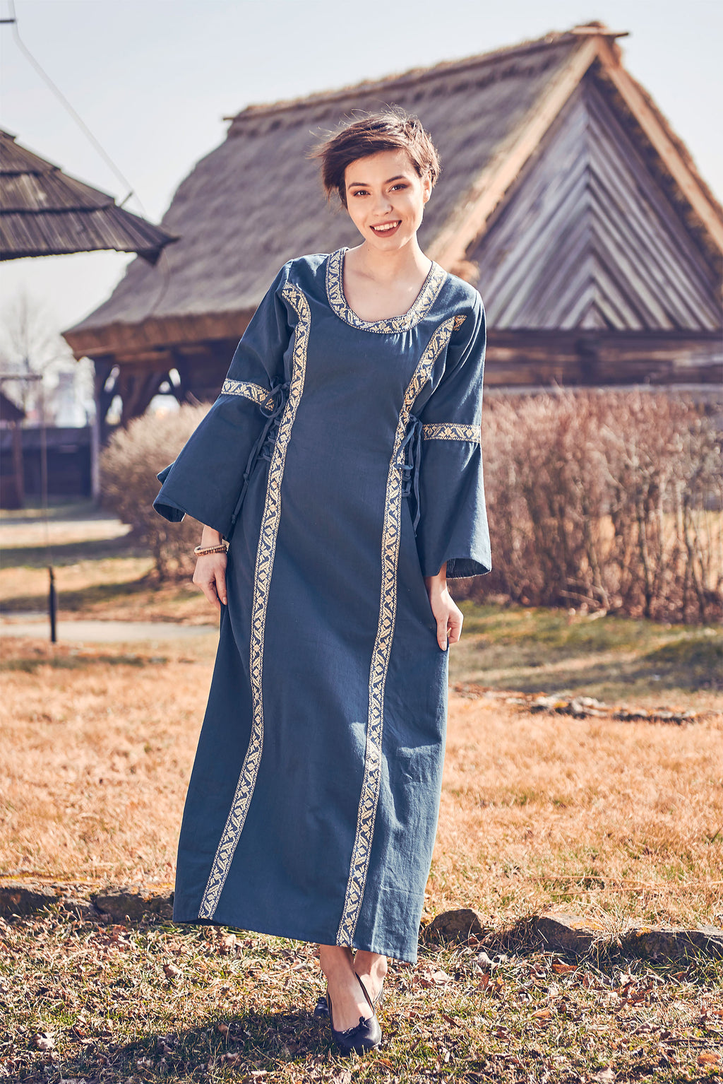 Produktbild Mittelalter Kleid Reinhild blau