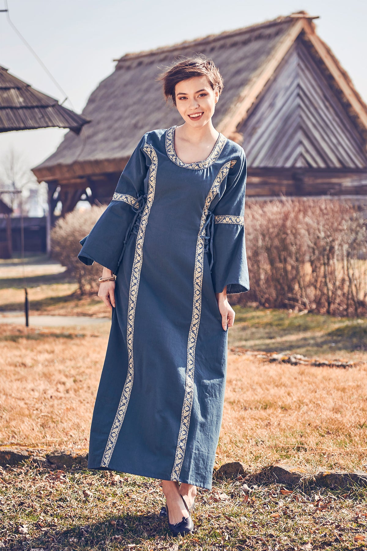 Produktbild Mittelalter Kleid Reinhild blau