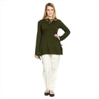 Produktbild Mittelalter Bluse Lea mit Kapuze grün
