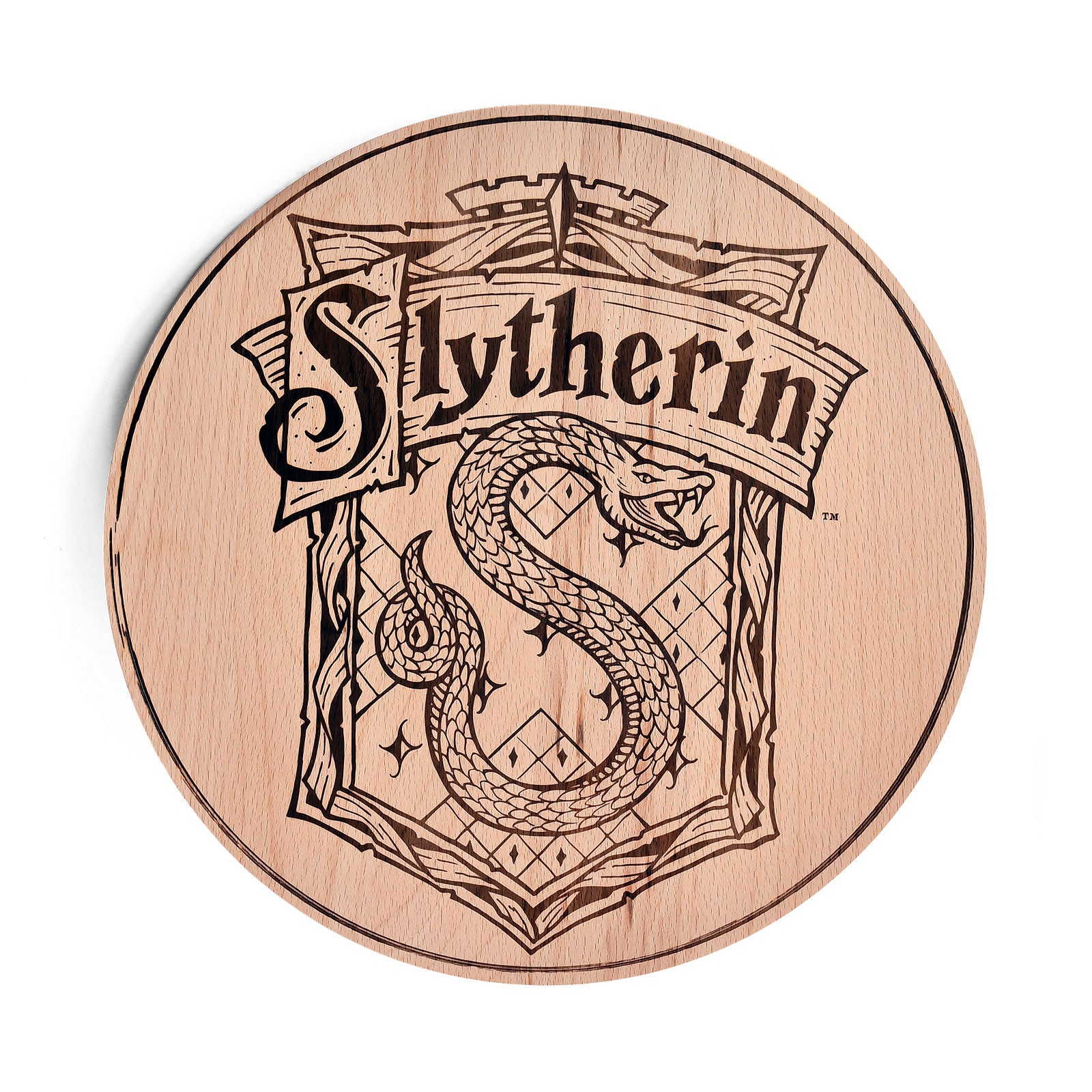 Produktbild Harry Potter - Slytherin Wappen Schneidebrett Buche