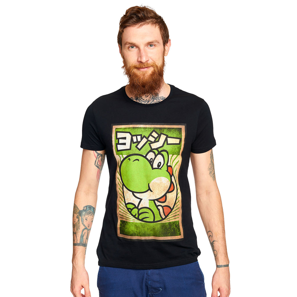 Produktbild Super Mario - Yoshi Propaganda Poster T-Shirt schwarz