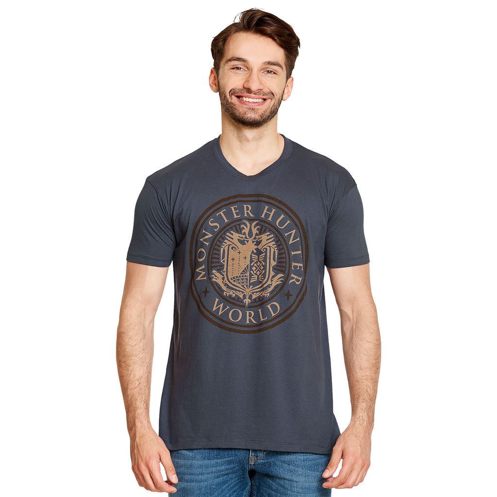 Produktbild Monster Hunter - World Logo T-Shirt blau