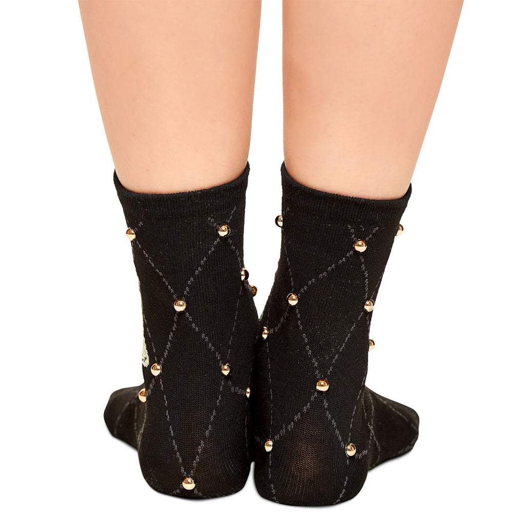 Produktbild Harry Potter - Hogwarts Logo Socken mit Nieten schwarz