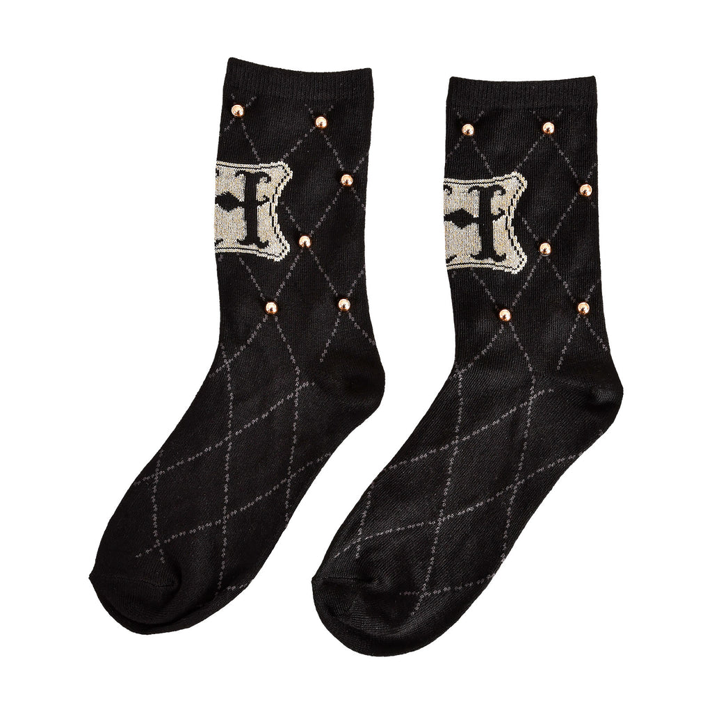 Produktbild Harry Potter - Hogwarts Logo Socken mit Nieten schwarz