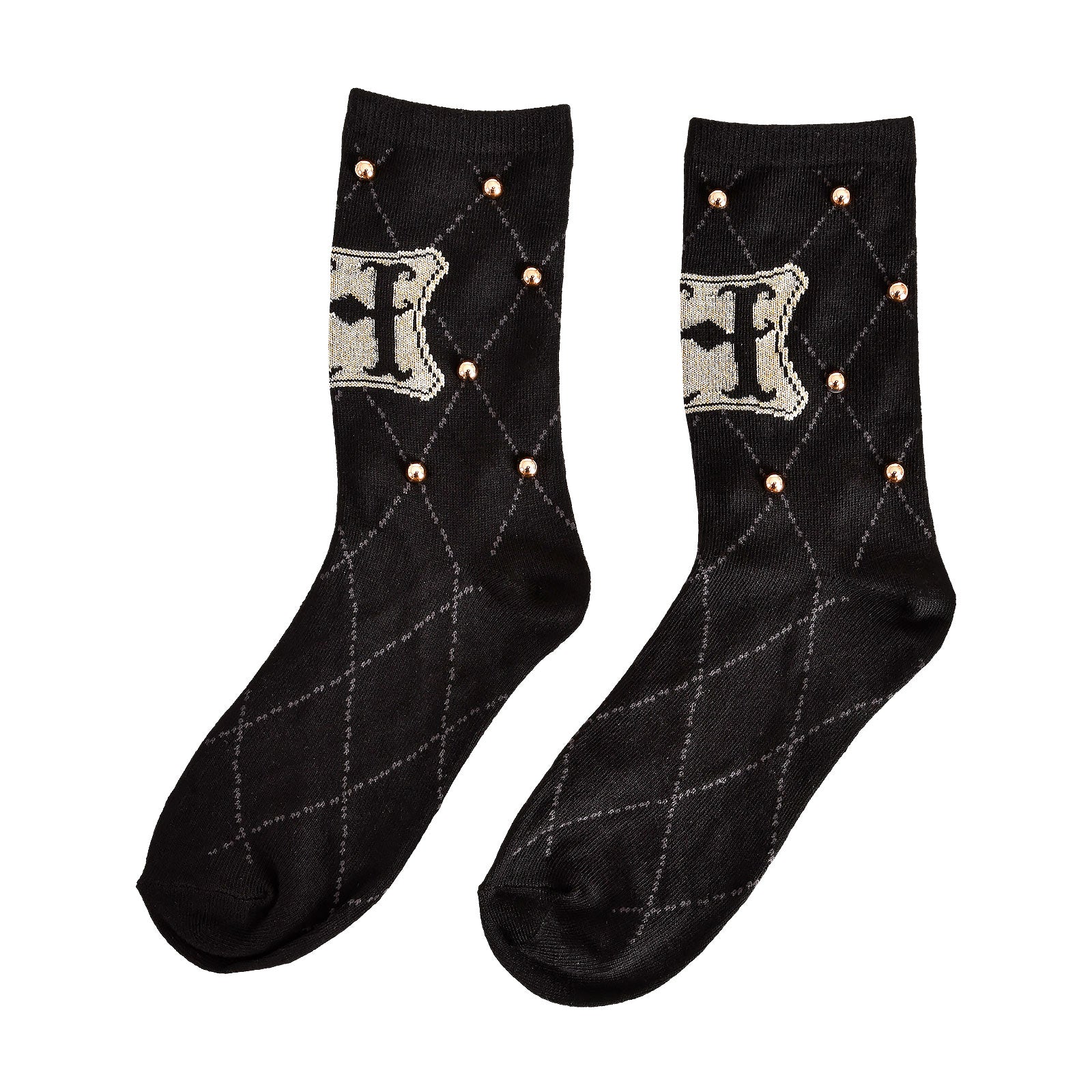 Produktbild Harry Potter - Hogwarts Logo Socken mit Nieten schwarz