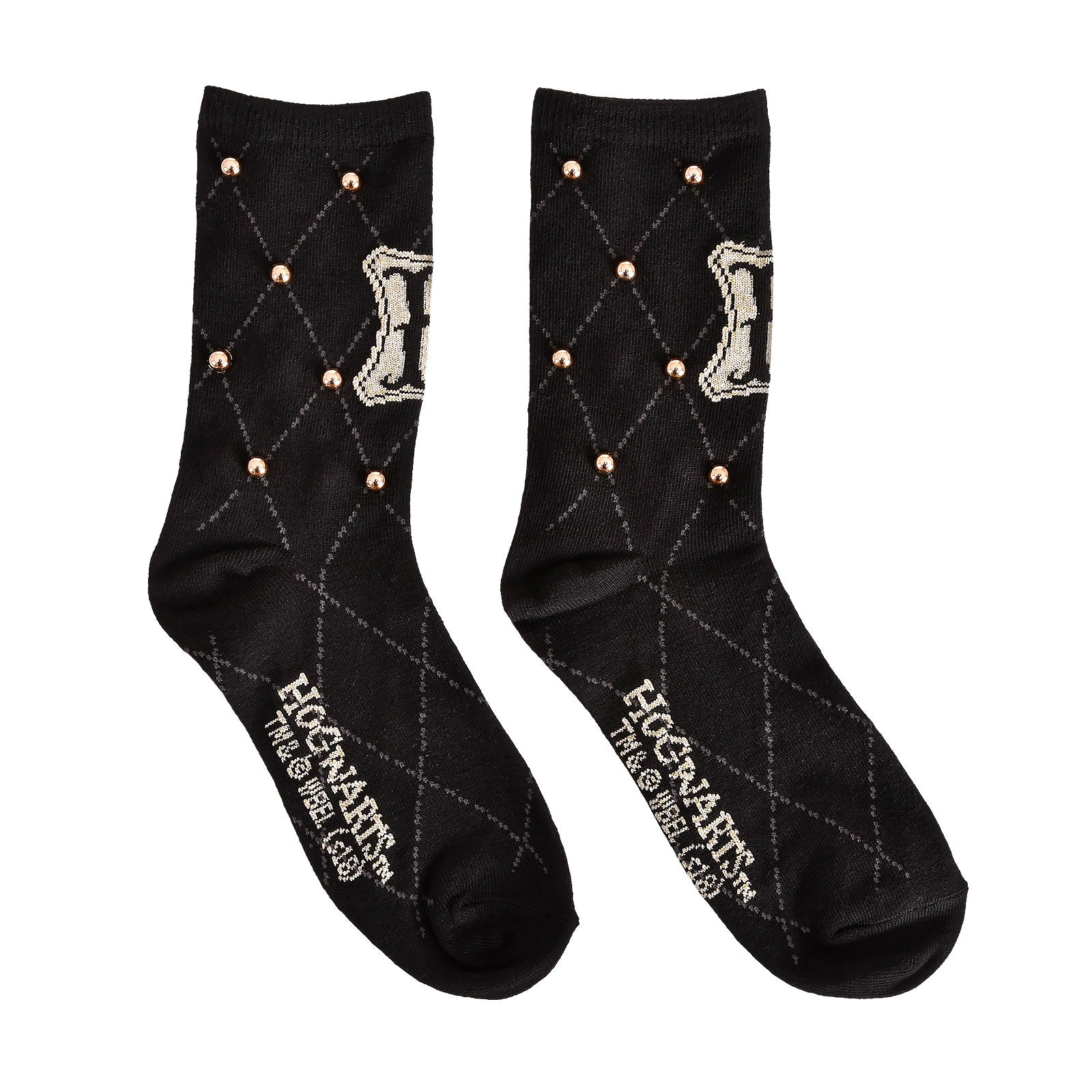 Produktbild Harry Potter - Hogwarts Logo Socken mit Nieten schwarz