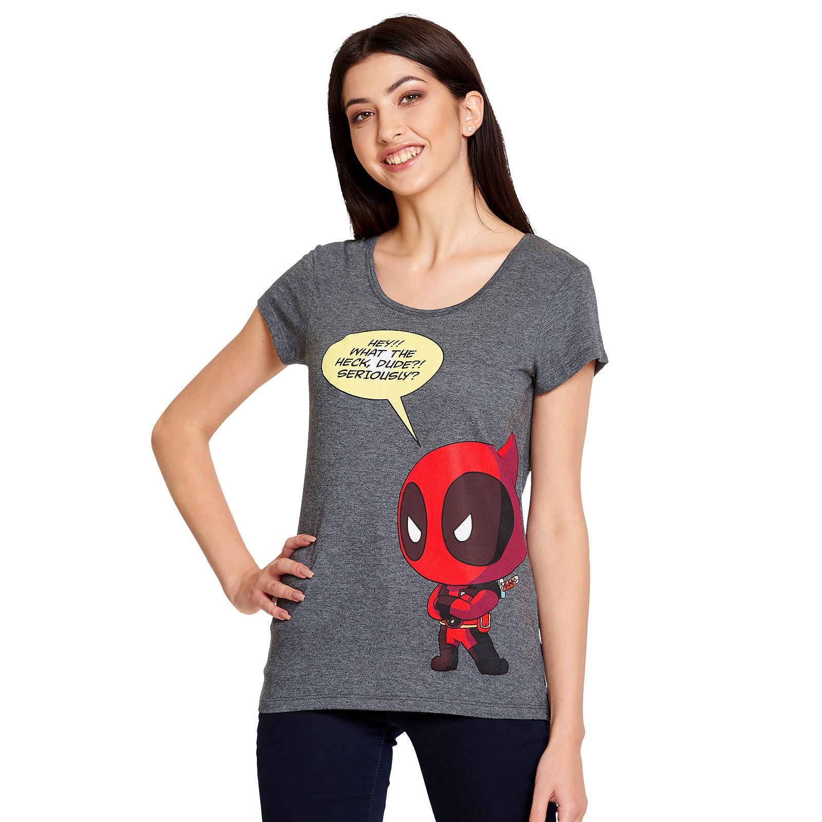 Produktbild Deadpool - Chibi T-Shirt Damen grau