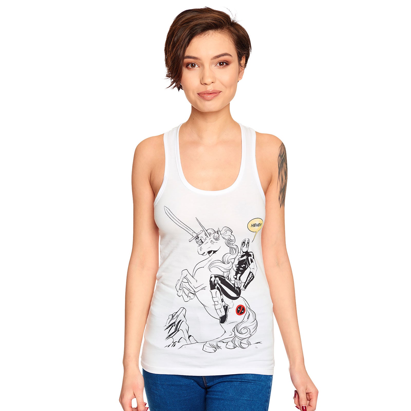 Produktbild Deadpool - Unicorn Ride Tank Top Damen weiß