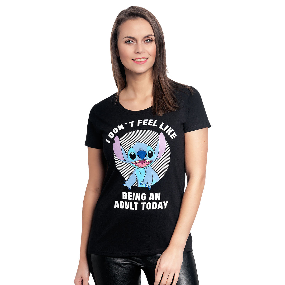 Produktbild Lilo & Stitch - No Adult T-Shirt Damen schwarz