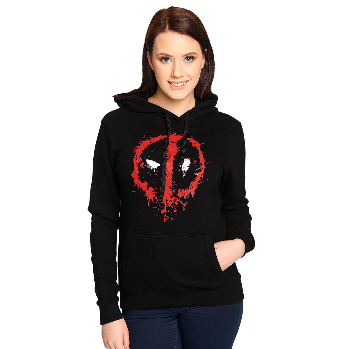 Produktbild Deadpool - Logo Hoodie Damen schwarz