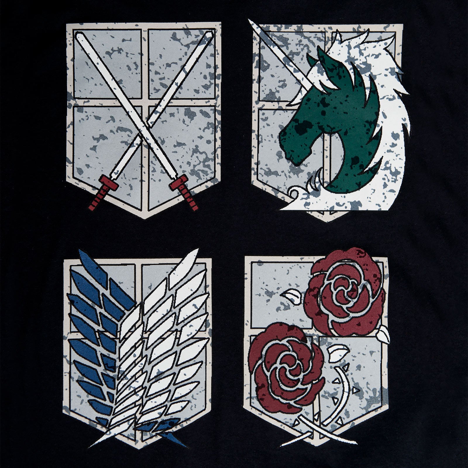 Produktbild Attack on Titan - Military Divisions Shields T-Shirt