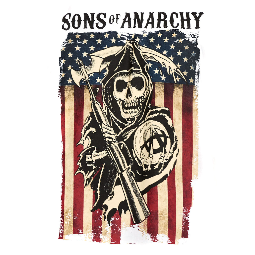 Produktbild Sons of Anarchy - Reaper Flag T-Shirt weiß