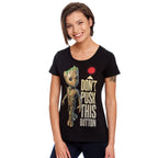 Produktbild Guardians of the Galaxy - Groot Button T-Shirt Damen schwarz