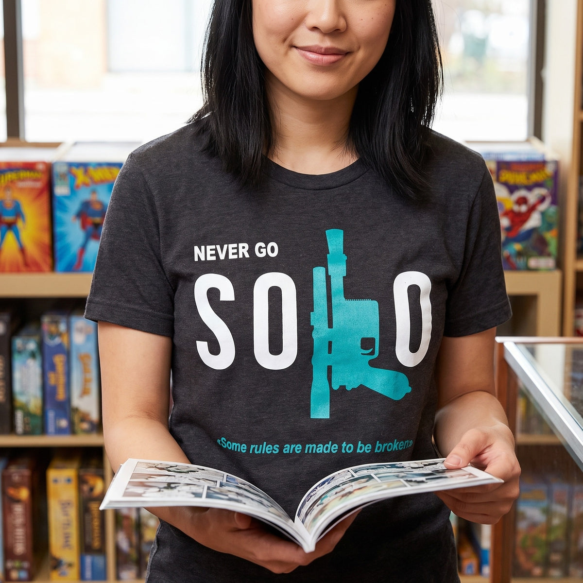 Produktbild Star Wars - Never Go Solo T-Shirt grau