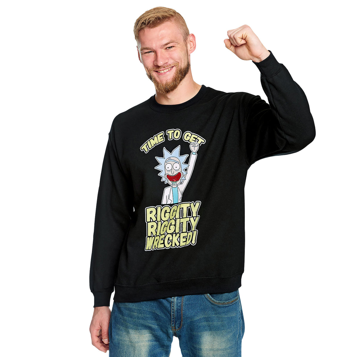 Produktbild Rick and Morty - Riggity Wrecked Sweater schwarz