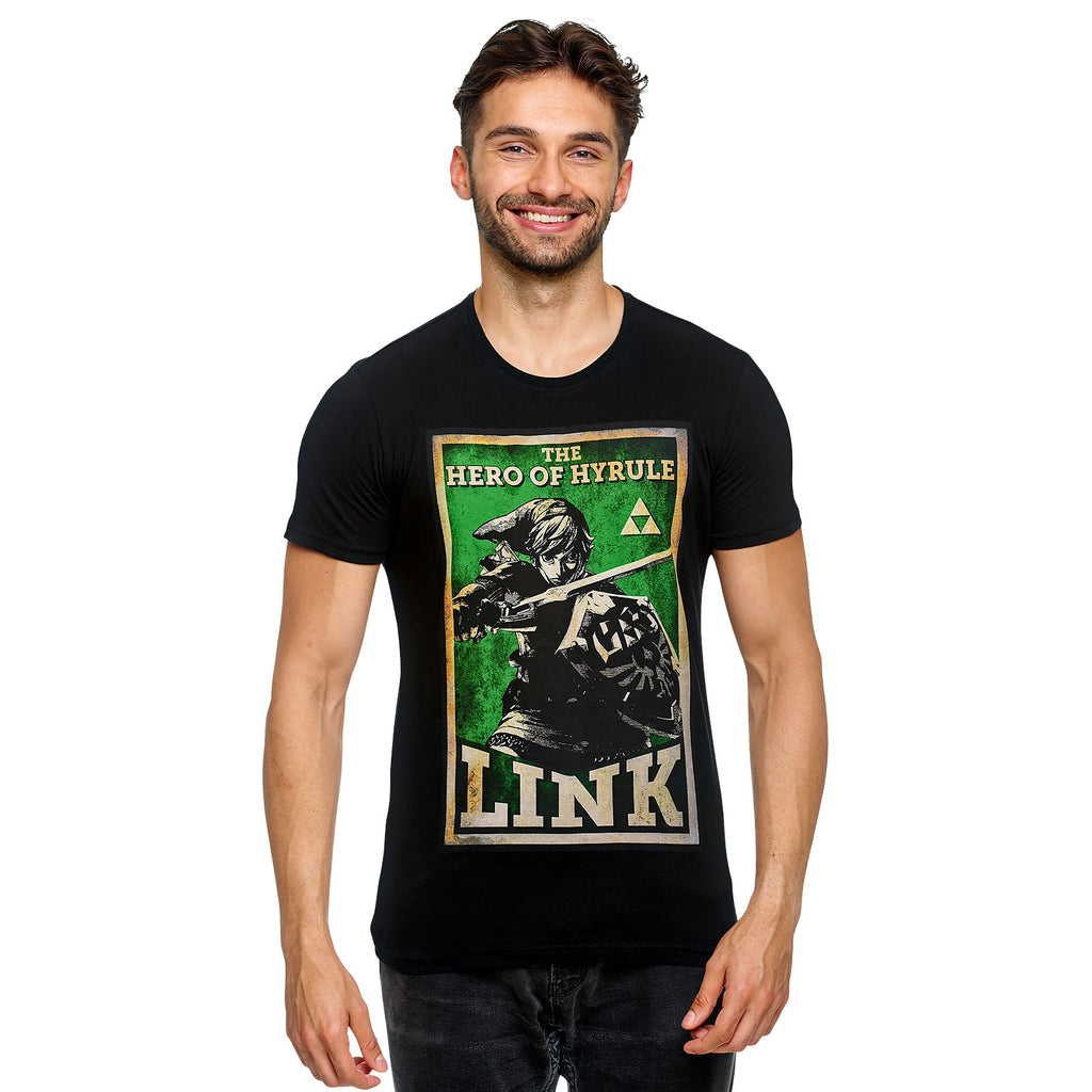 Produktbild Zelda - Link Hero of Hyrule Propaganda Poster T-Shirt schwarz