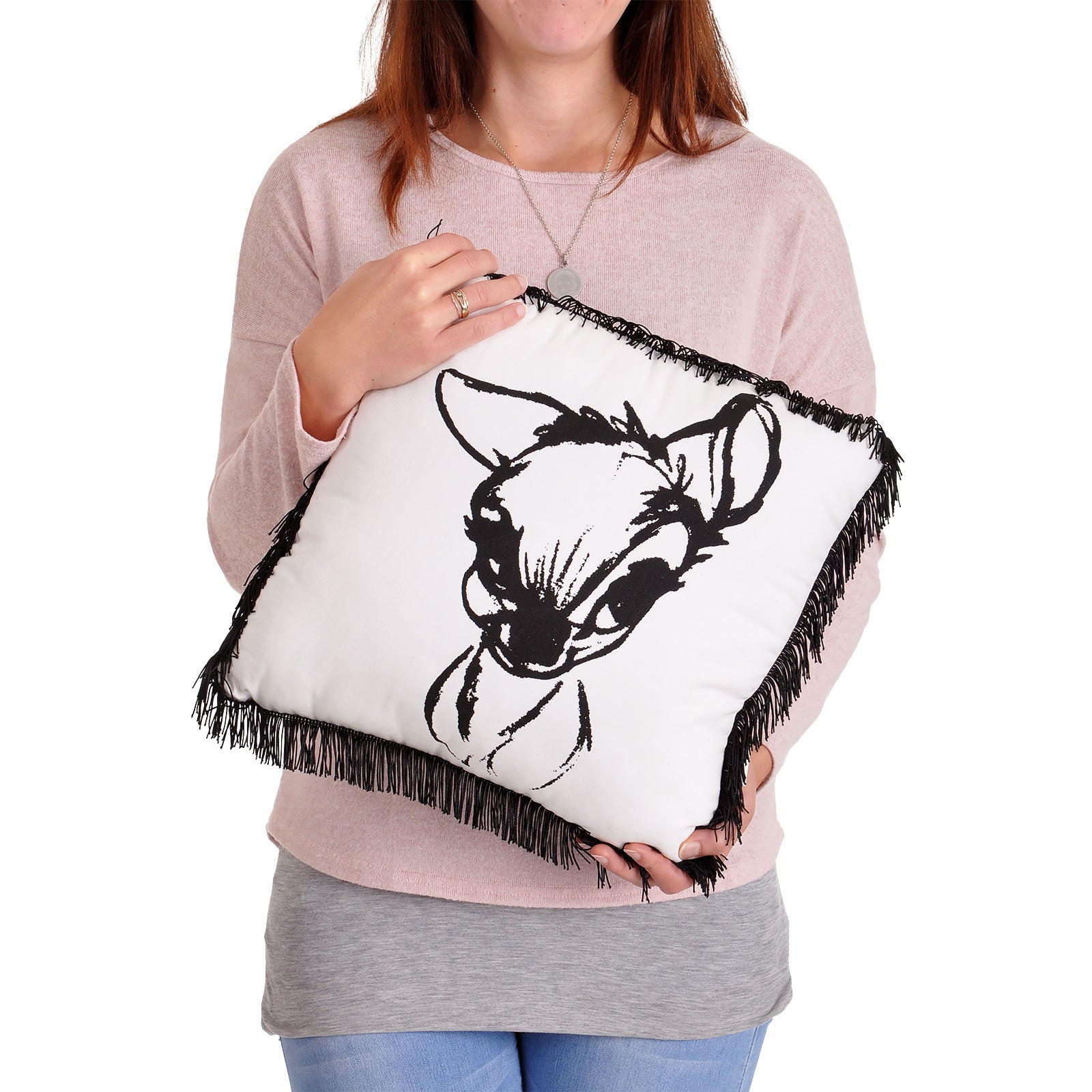Produktbild Bambi - Portrait Kissen mit Fransen