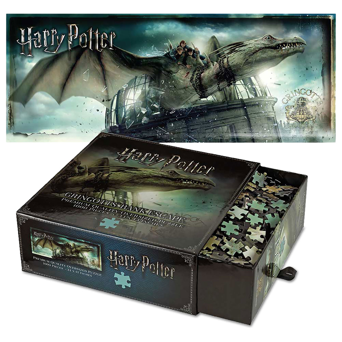 Produktbild Harry Potter - Gringotts Bank mit Drache Premium Puzzle