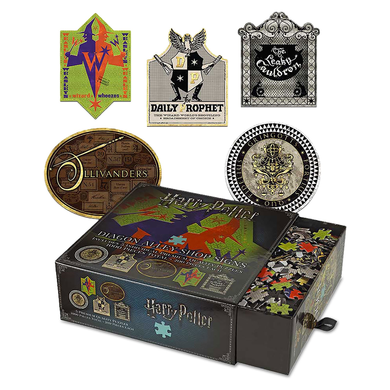 Produktbild Harry Potter - Winkelgasse Schilder Premium Puzzle Set