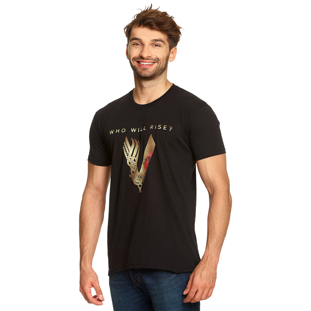Produktbild Vikings - Who Will Rise Logo T-Shirt schwarz