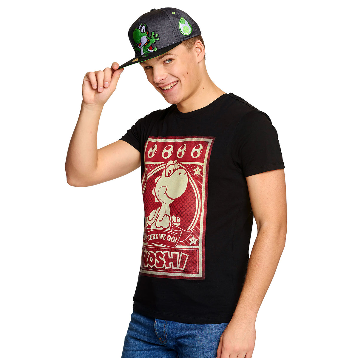 Produktbild Super Mario - Yoshi Snapback Cap grau