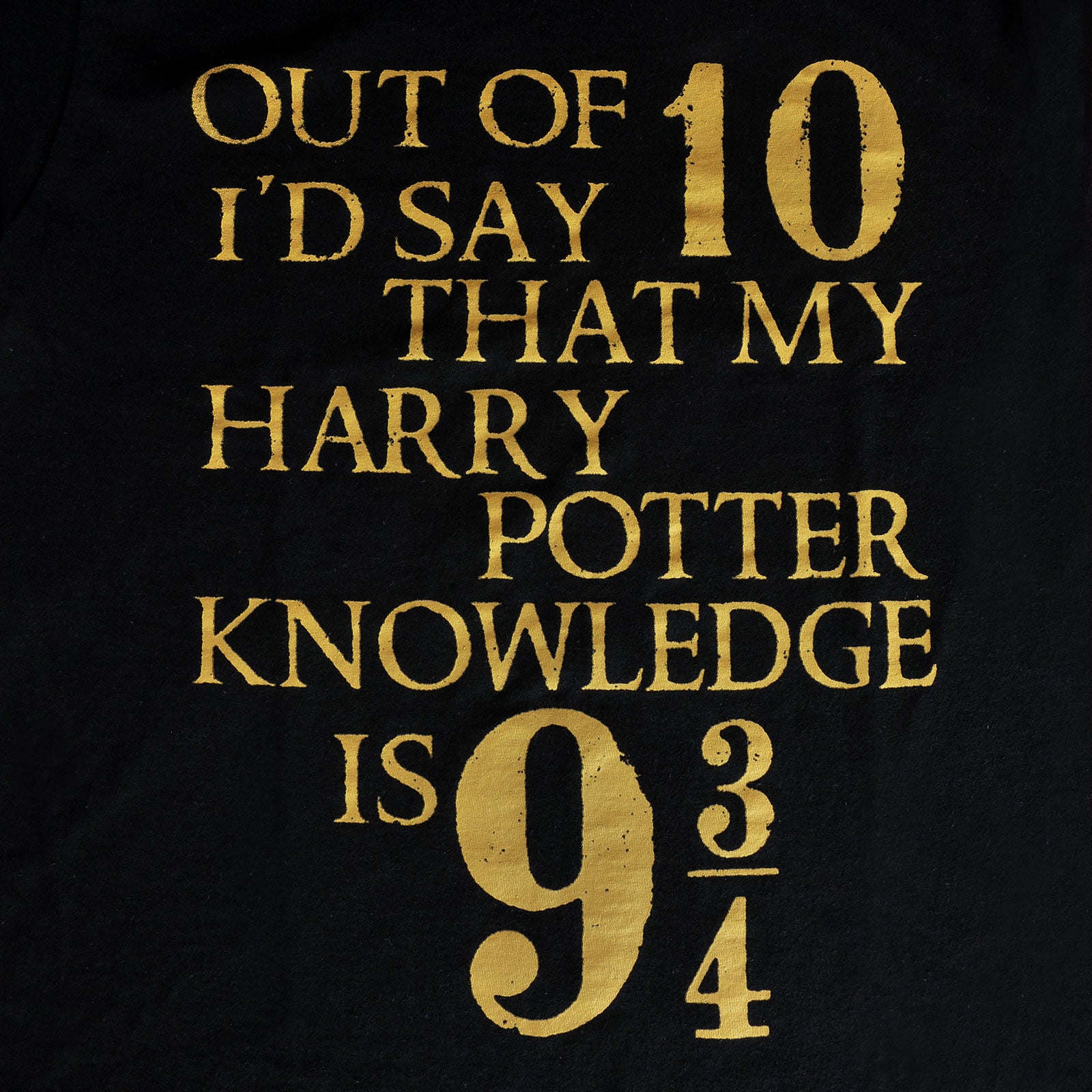 Produktbild Harry Potter - Knowledge 9 3/4 Out of 10 T-Shirt schwarz
