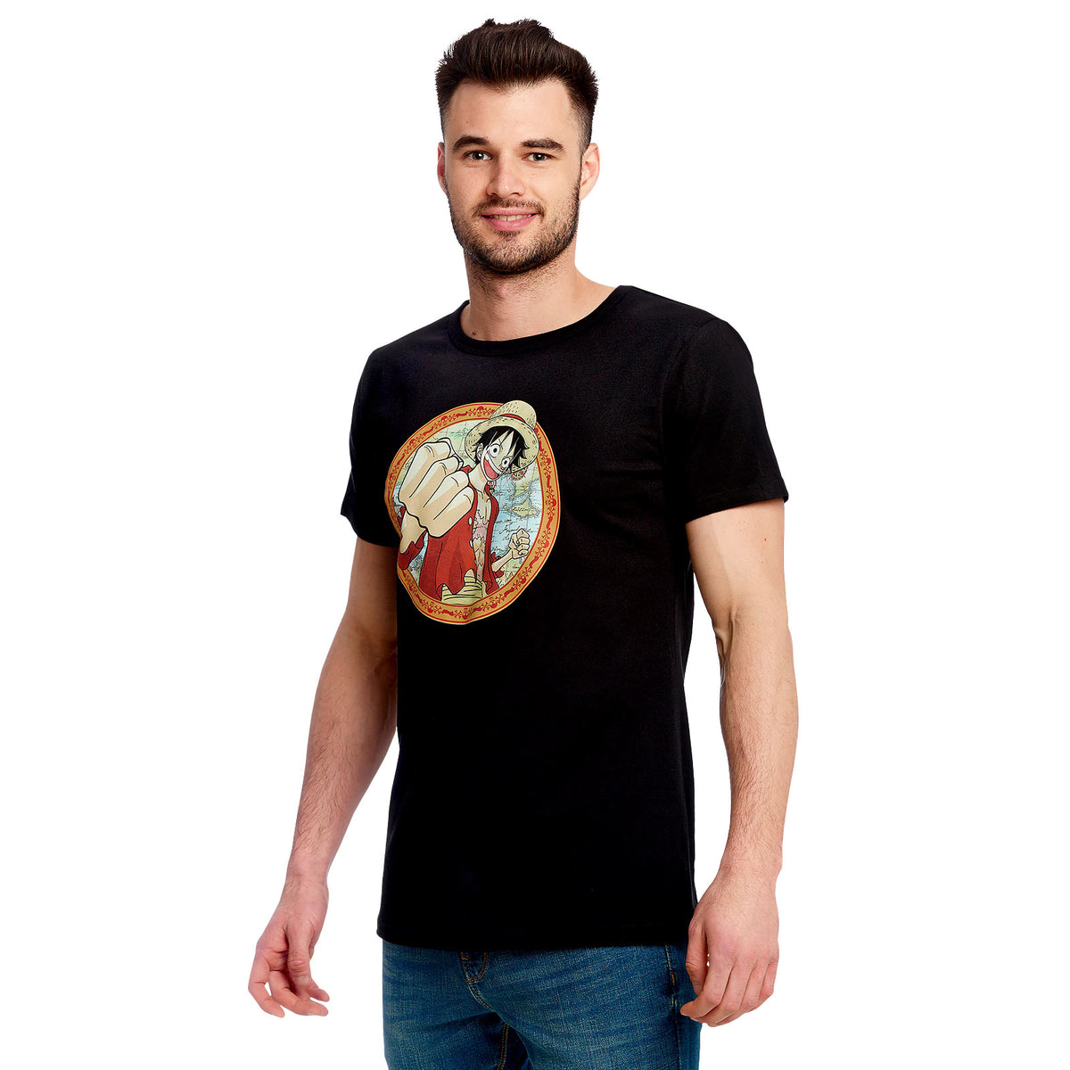 Produktbild One Piece - Ruffy Map T-Shirt schwarz